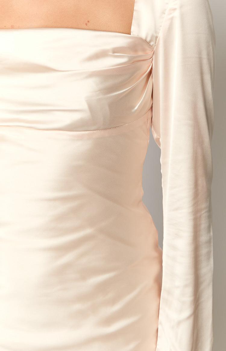Addina Cream Long Sleeve Maxi Dress Product Image