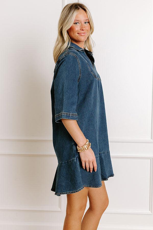 Simply Sweet Denim Mini Dress Product Image