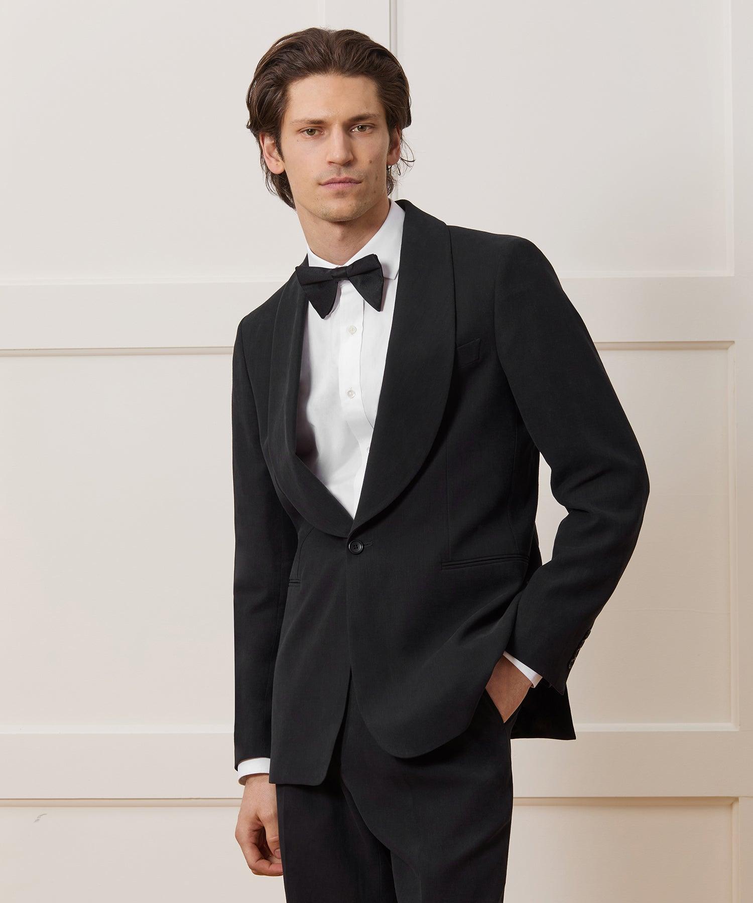 Italian Sueded Linen Shawl Tuxedo Jacket Product Image