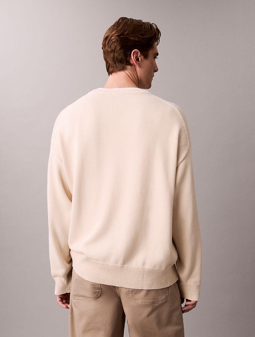 Cotton Relaxed Crewneck Sweater Product Image
