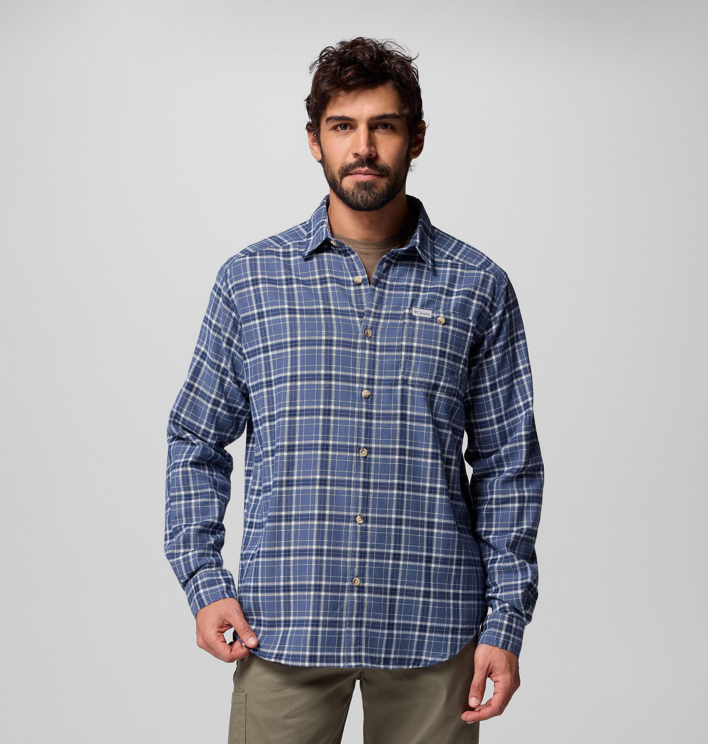 Columbia Mens Cornell Woods Flannel Long Sleeve Shirt- Product Image