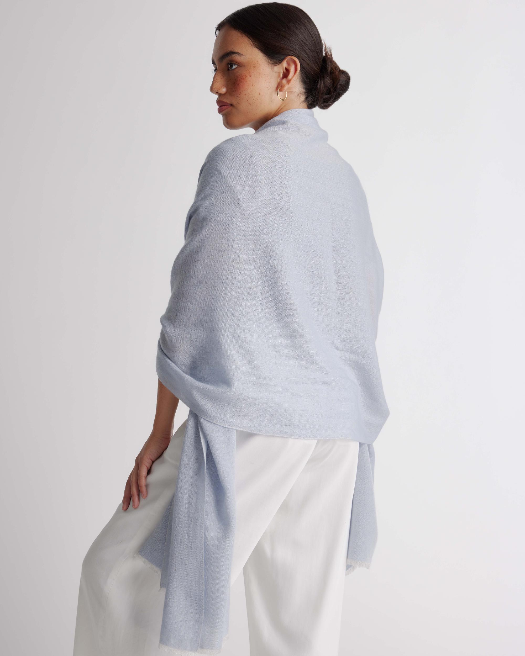 Quince | Women's Featherweight Cashmere Silk Frayed Edge Scarf Product Image