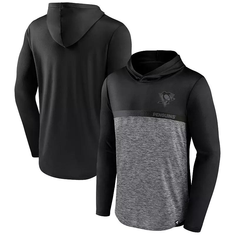 Mens Fanatics /Heather Charcoal Boston Bruins Iconic Defender Pullover Hoodie Product Image