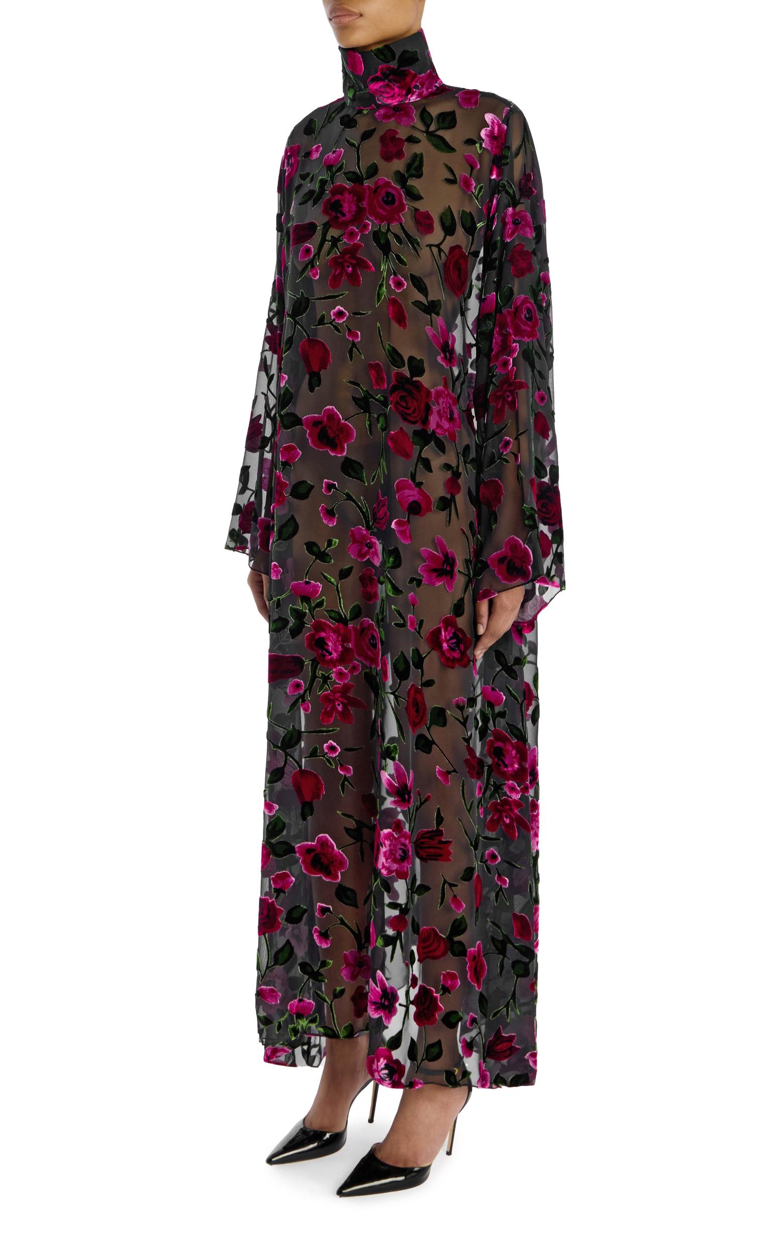 Floral Velvet Devoré Tunic Dress Product Image