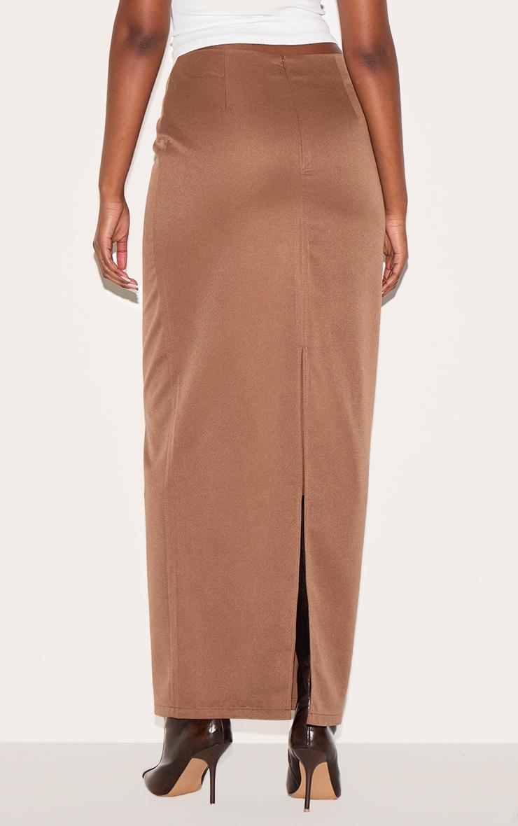 Mushroom Tailored Woven Straight Maxi Skirt Product Image