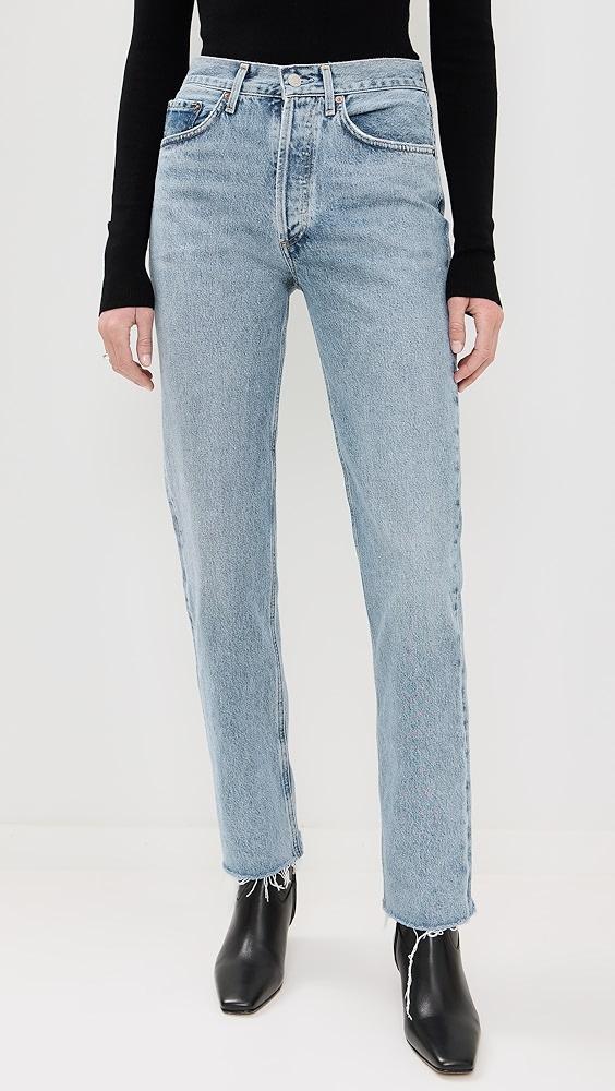 AGOLDE Lana Mid Rise Straight Jeans Product Image
