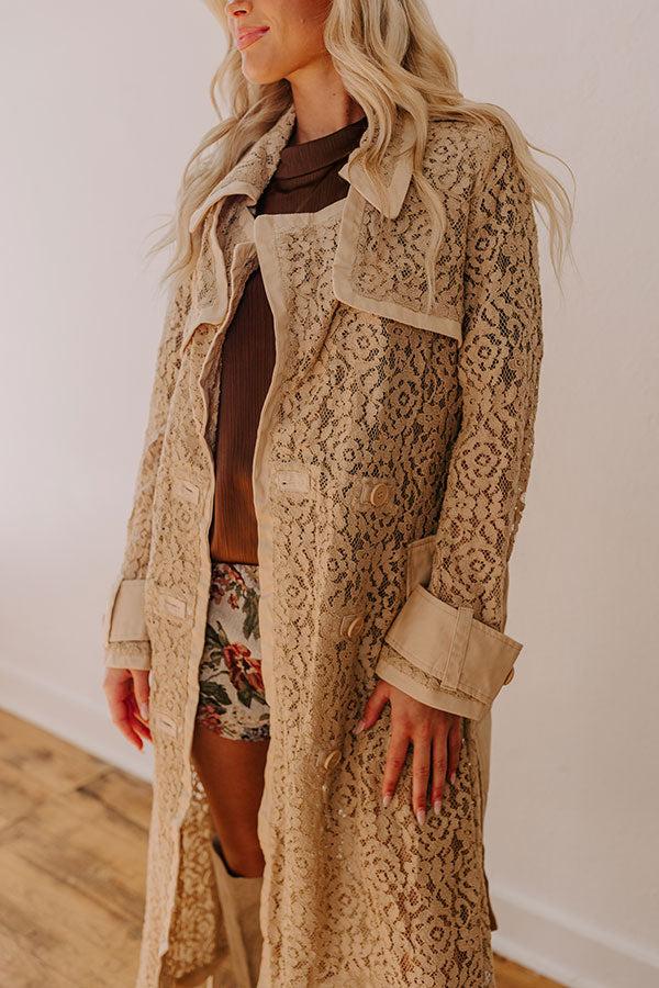 NYC Catwalk Lace Trench Coat Product Image