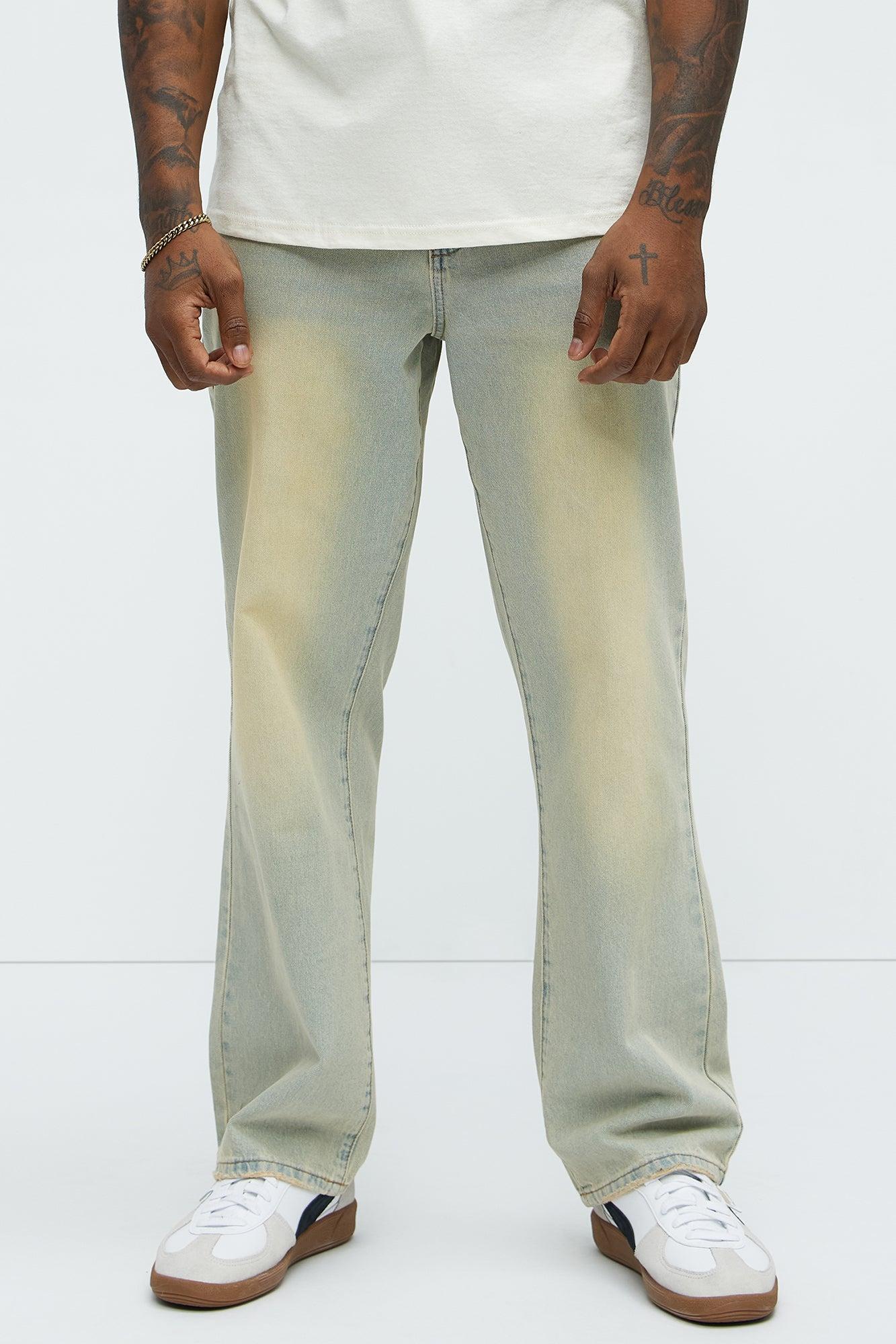 Drawstring Belt Straight Jeans - Vintage Blue Wash Product Image