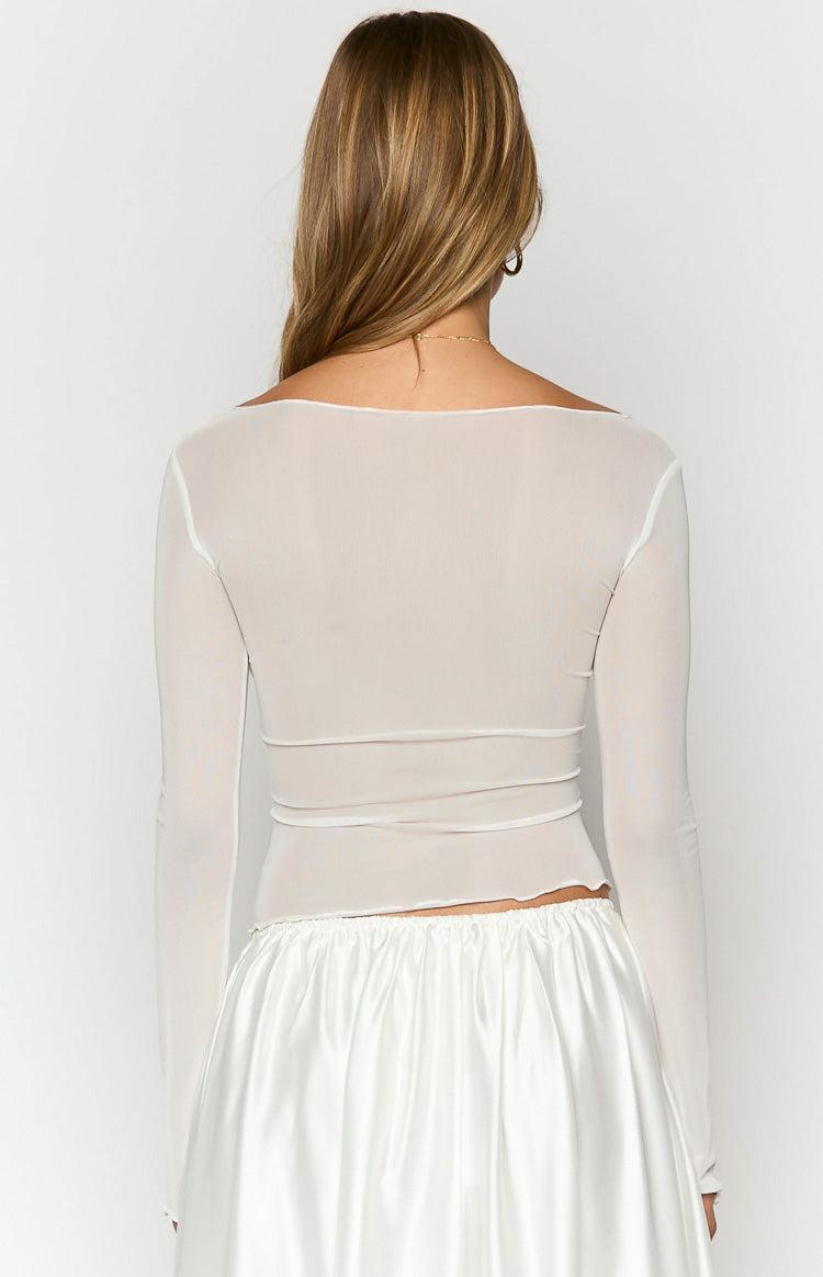 Alonza White Long Sleeve Top Product Image