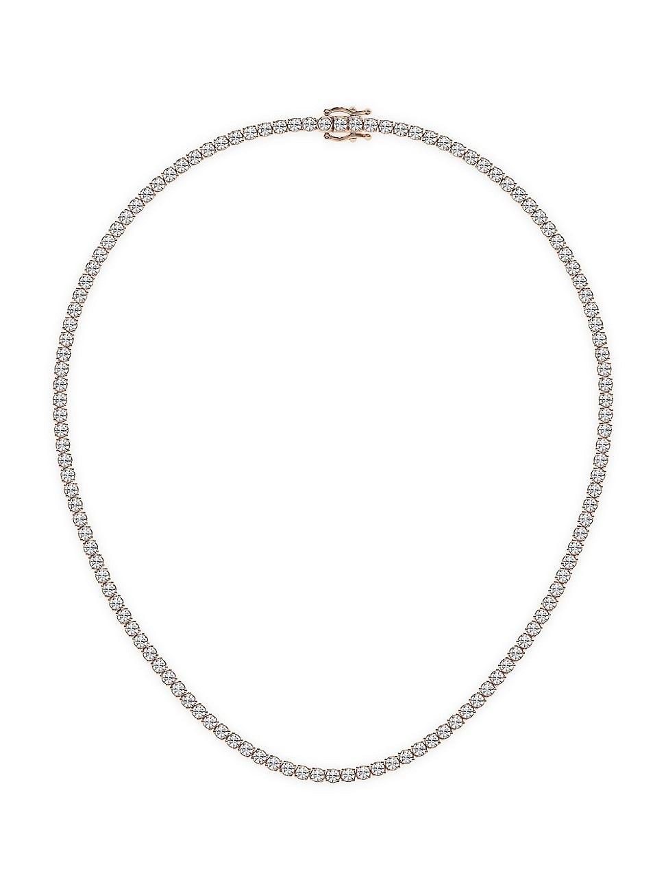 Womens 14K Rose Gold & Lab-Grown Diamond Tennis Necklace/5.00-20.00 TCW Product Image