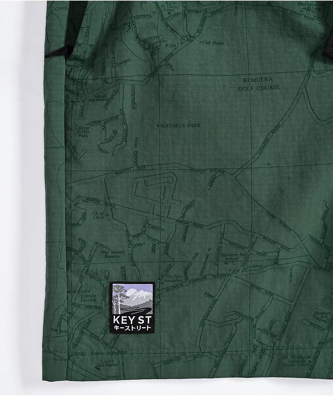 Key Street Road Map Green Board Shorts Product Image