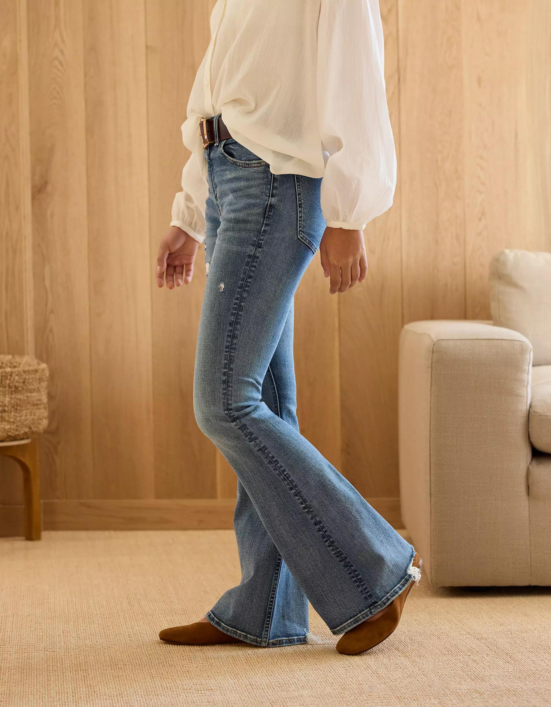 AE77 Premium High-Waisted Flare Jean Product Image