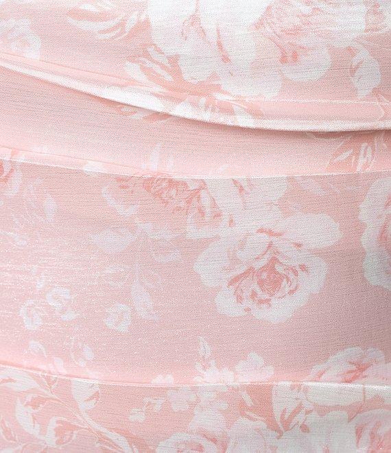 Allison & Kelly Strapless Taffeta Floral Print Bow Back Mini Dress Product Image