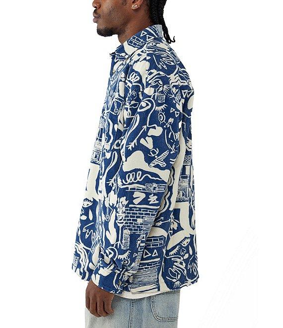 BDG Urban Outfitters Long Sleeve Doodle Check Woven Shirt Product Image