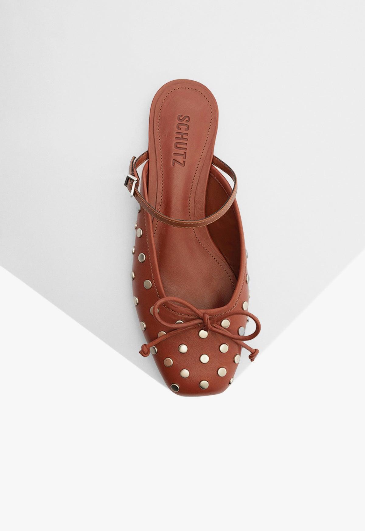 Arissa Mule Studs Leather Flat Product Image