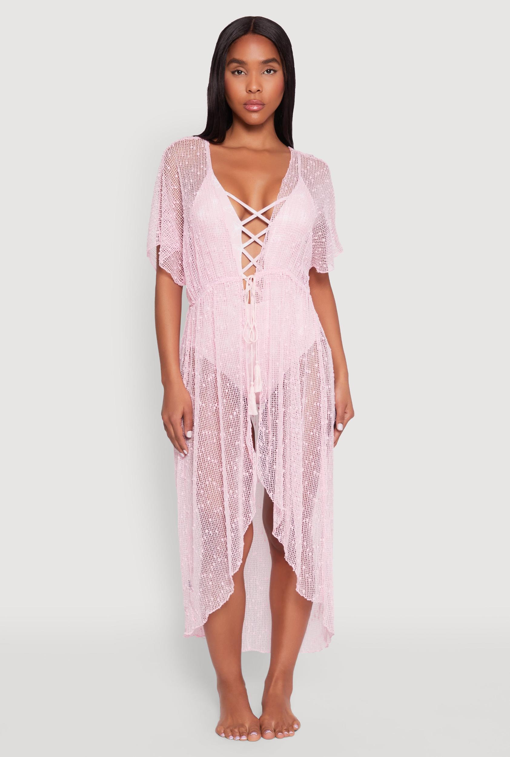 Popcorn Knit Tie Front Cover Up Kimono Female Product Image