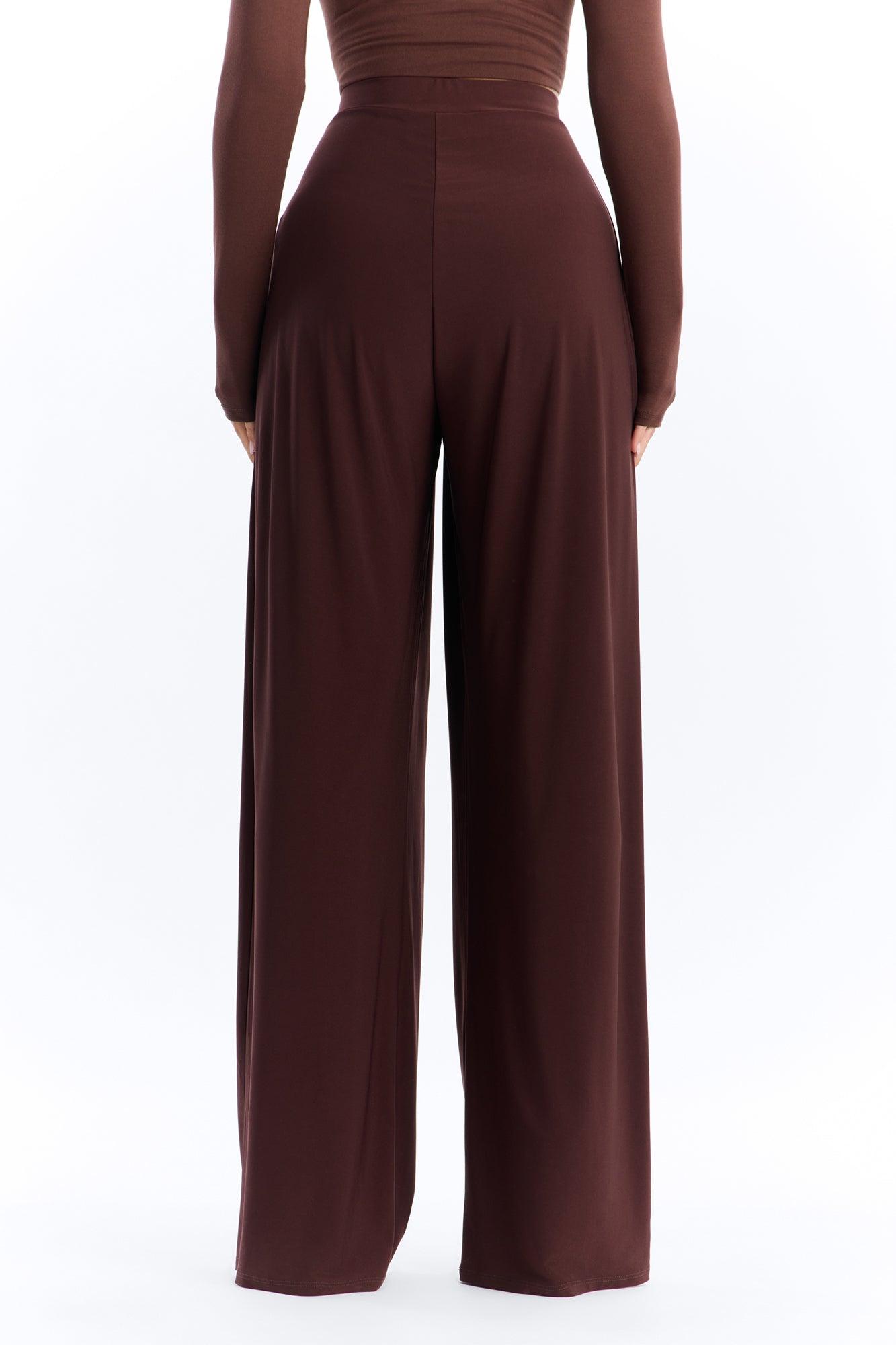 Dottie Slinky Relaxed Wide Leg Pant 32″ - Brown Female Product Image