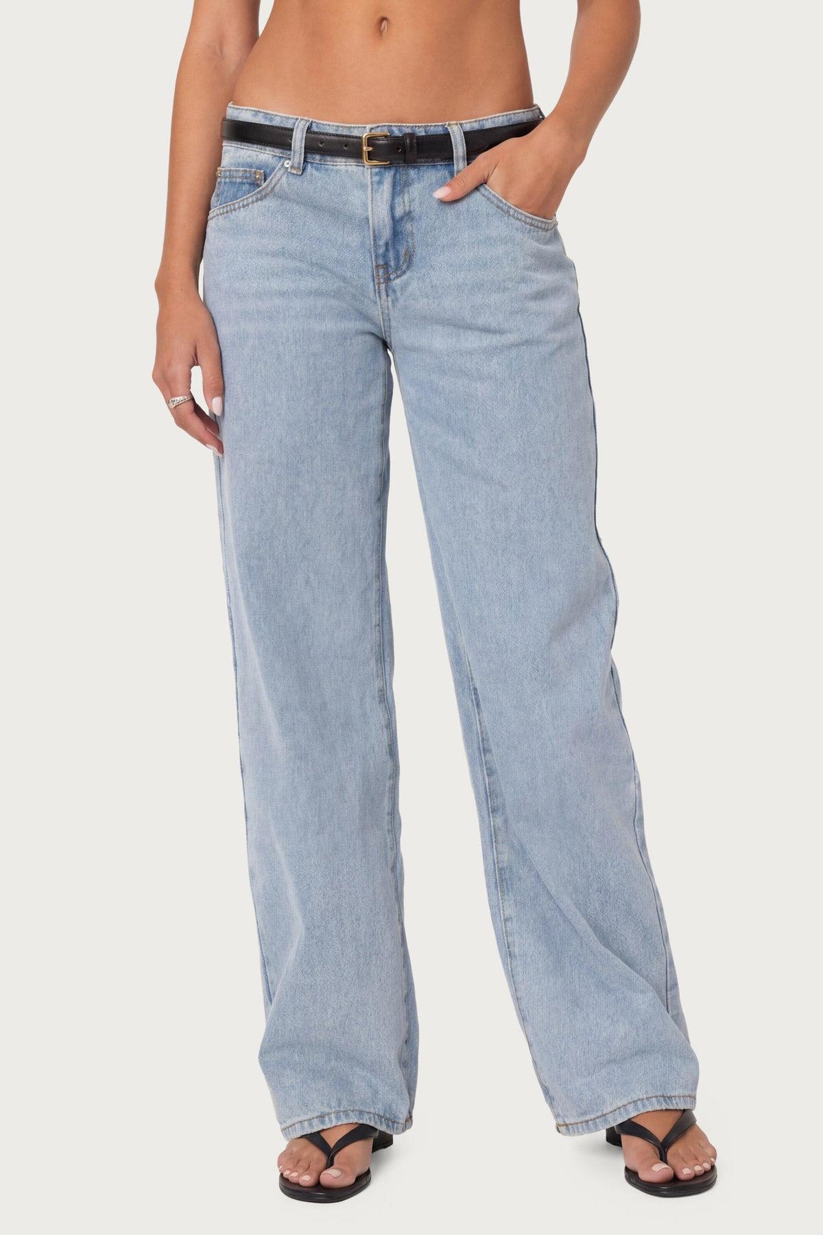 Raelynn Washed Low Rise Baggy Jeans Product Image