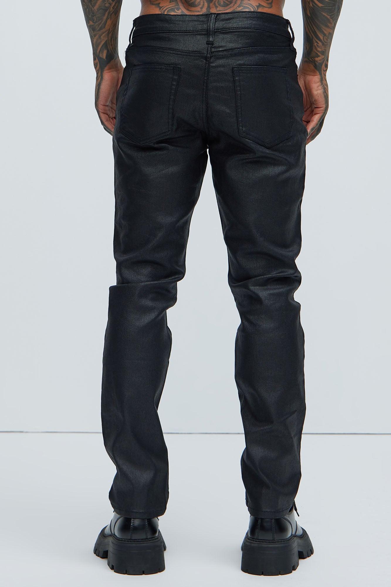 Not Like Others Waxed Slim Taper Jean - Black Product Image