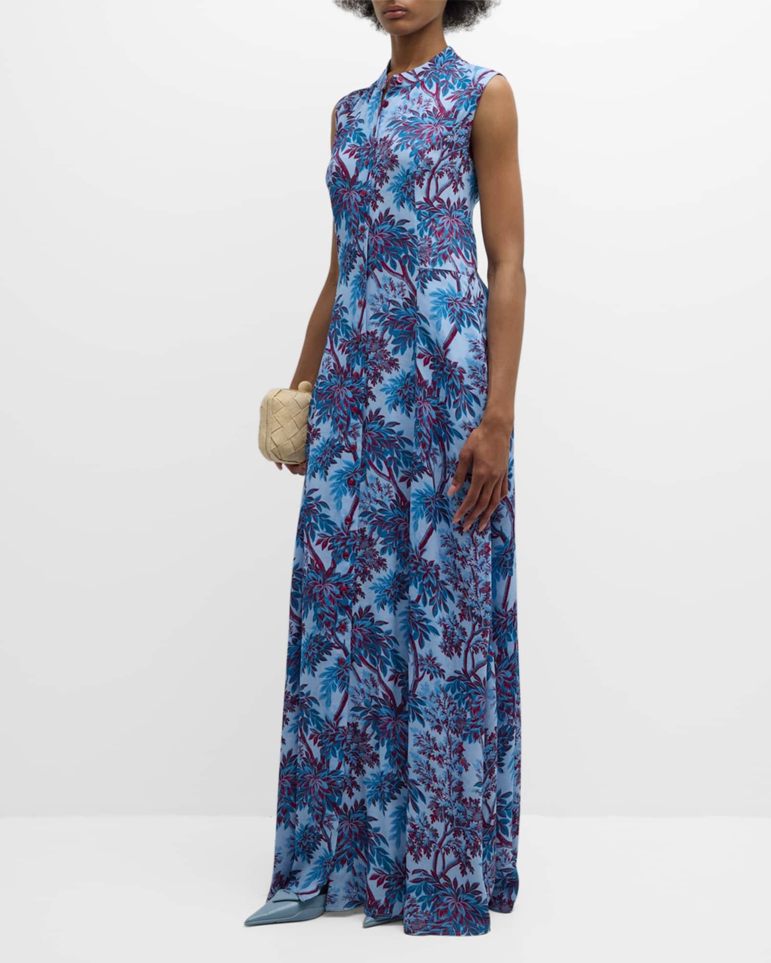 Carine Sleeveless Botanical-Print Maxi Dress Product Image