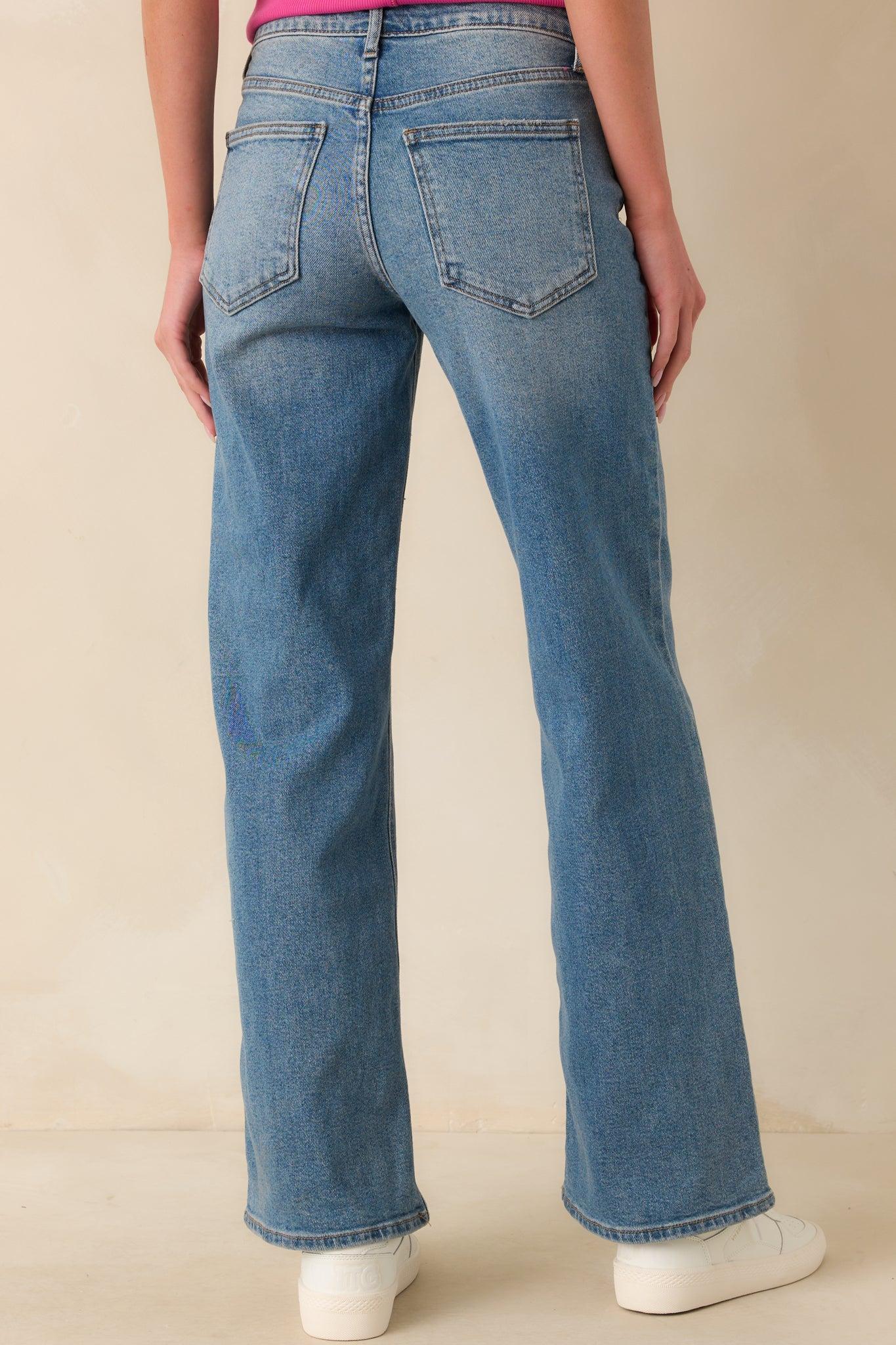 Day Dreaming Medium Wash Wide Leg Jeans Product Image