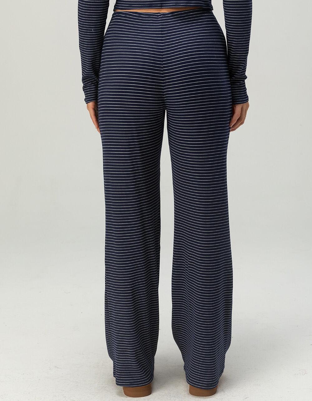 FULL TILT Rib Stripe Womens Pajama Pants - BURGUNDY COMBO Product Image