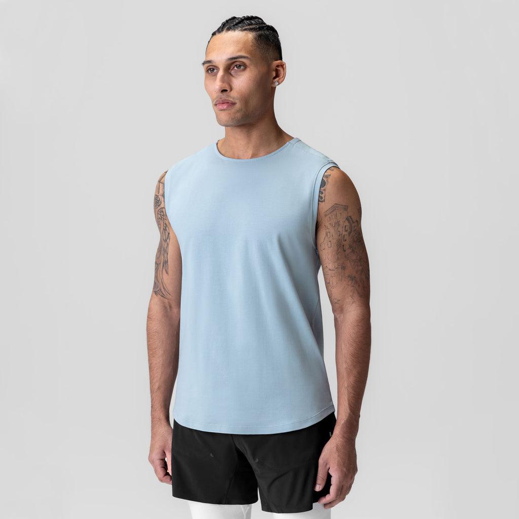 1060. Creora® Cotton Modal Cutoff Tank - Light Sky Product Image