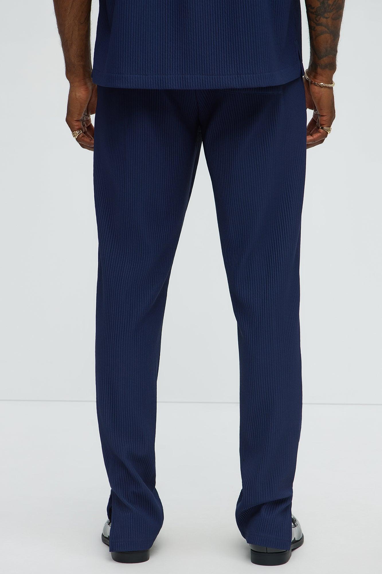 Show Up Slim Slit Pants - Navy Male Product Image