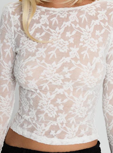 Martine Sheer Top White Product Image