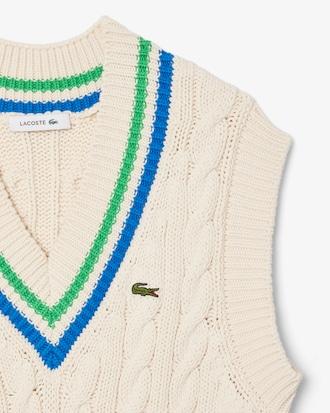 V Neck Cable Knit Sweater Vest Product Image