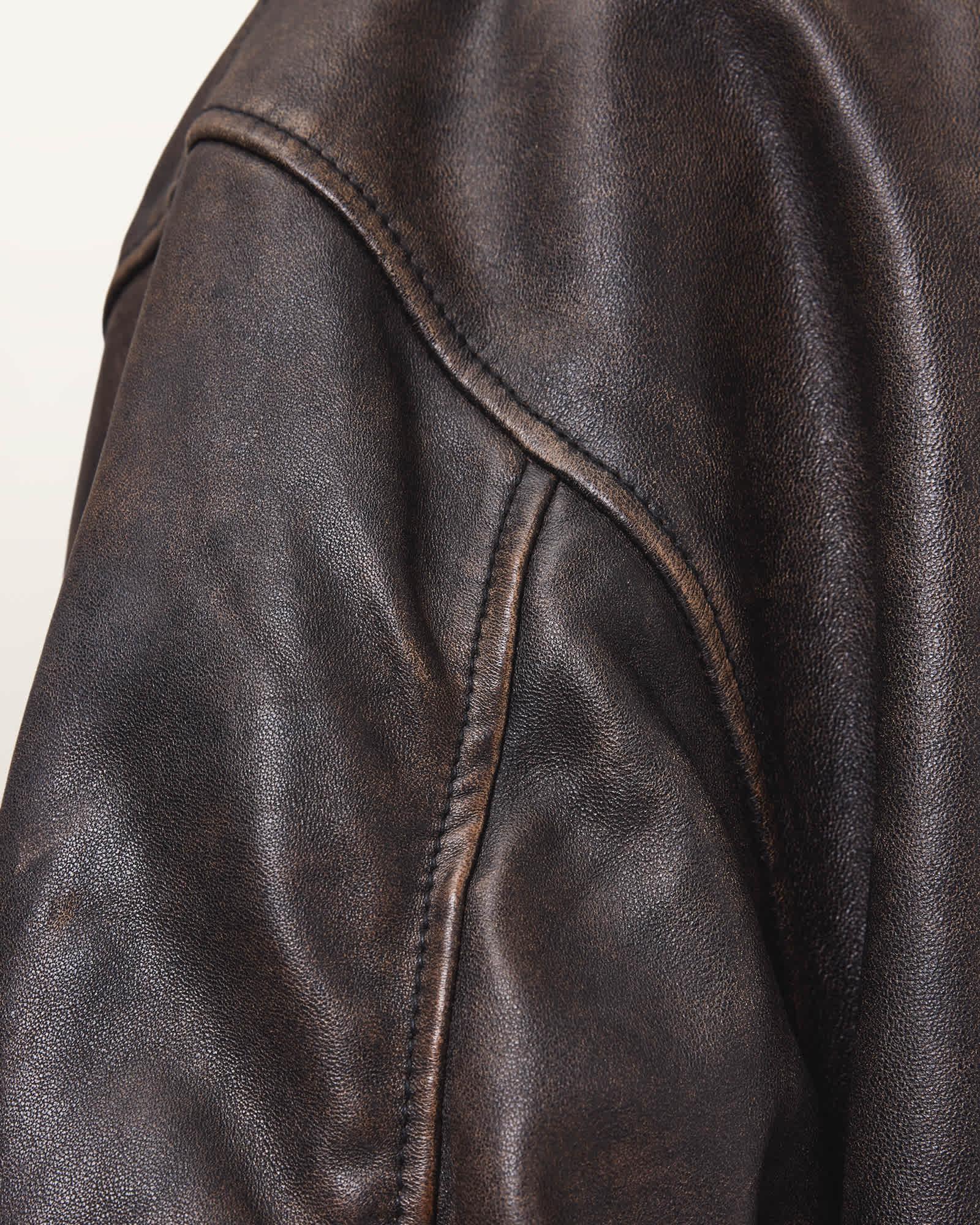 Marco Oversized Leather Bomber Jacket Product Image