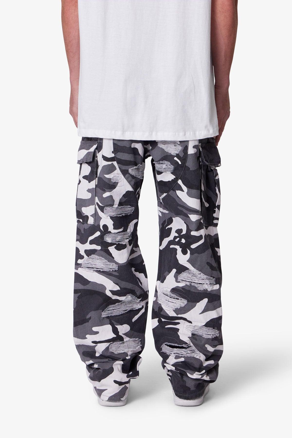 Ultra Baggy Skated Cargo Pants - Black/White Product Image