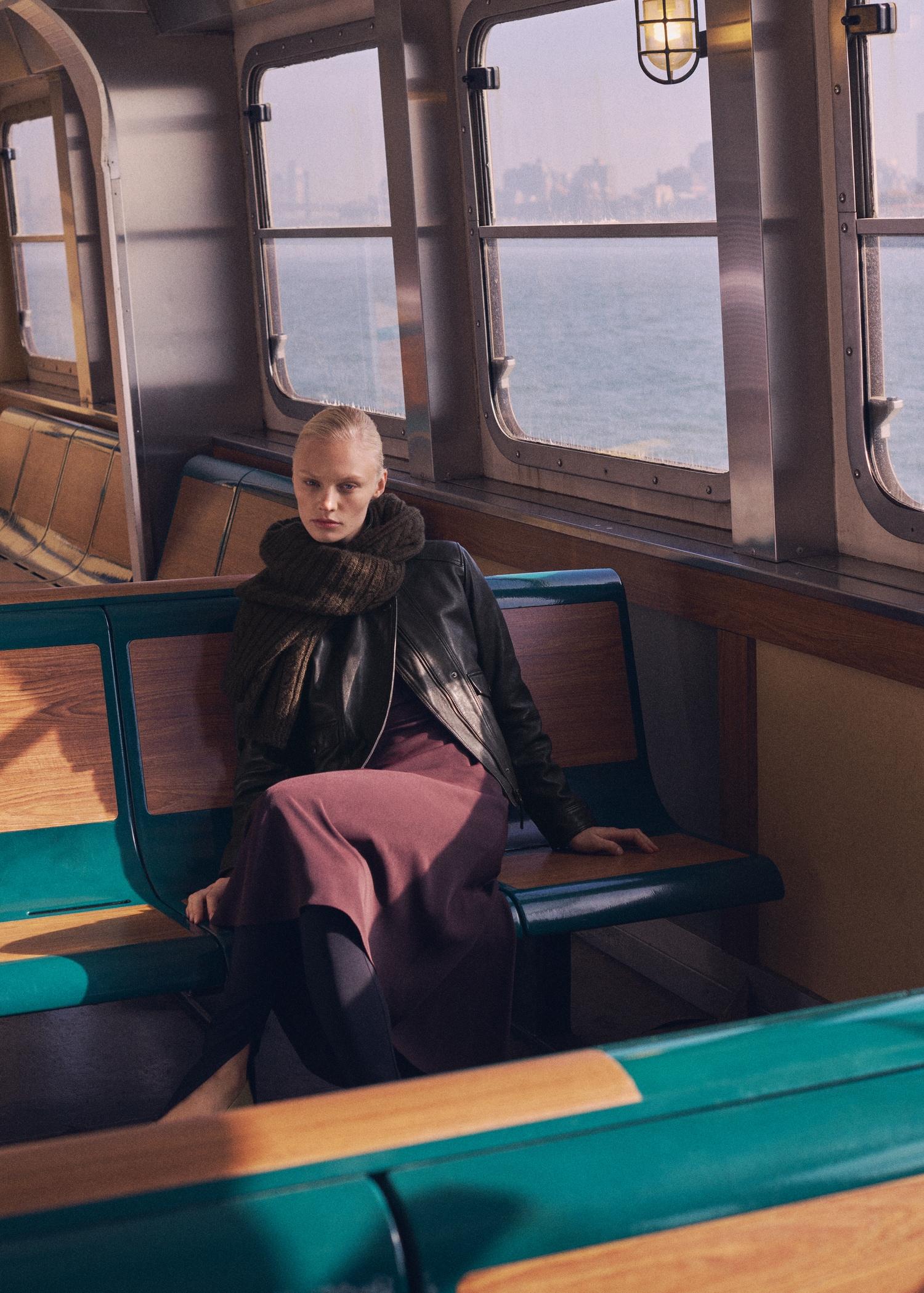 Pockets leather jacket - Women | MANGO USA Product Image