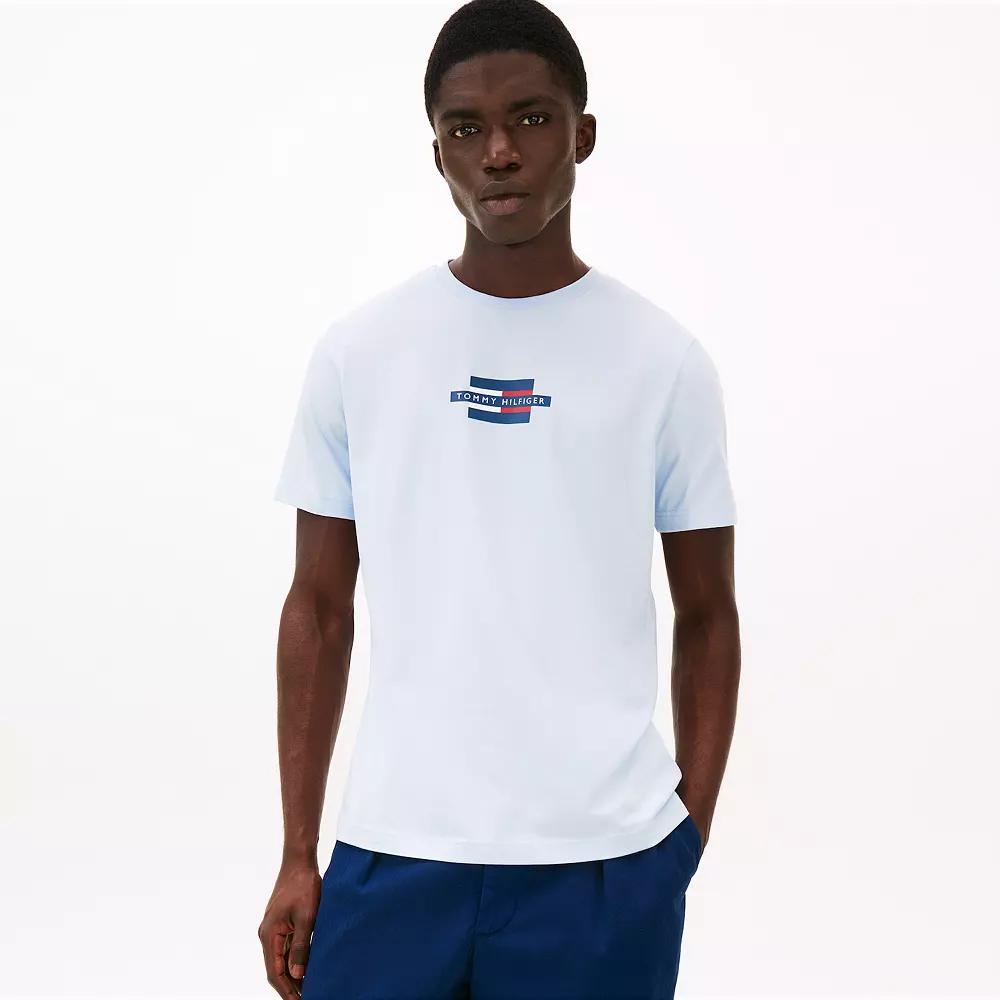 Men's Tommy Hilfiger Flag Box Graphic Tee, Size: XXL, Breezy Blue Product Image