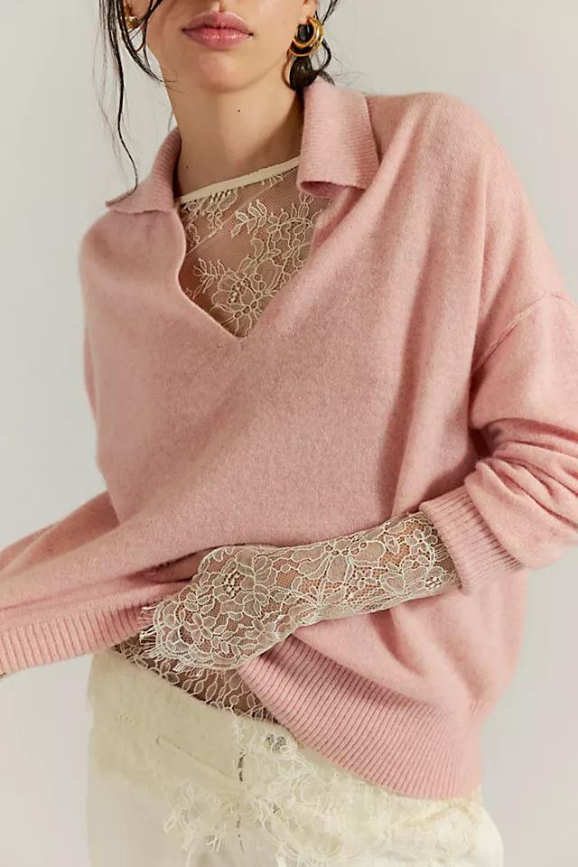 Eloura Cashmere Henley Sweater Product Image