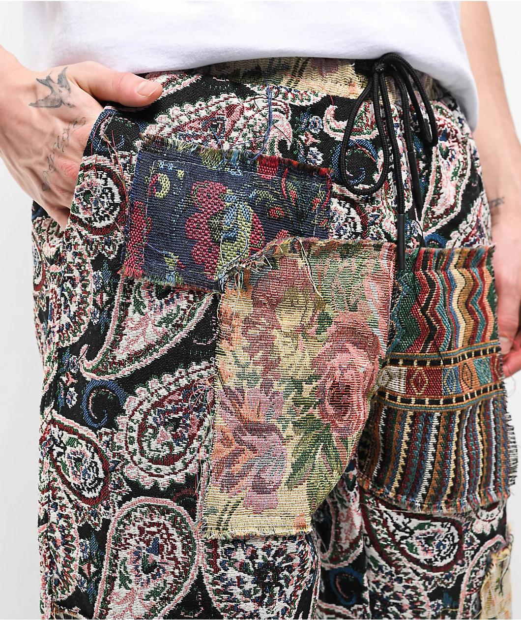 American Stitch Tapestry Multi & Red Cargo Pants Product Image