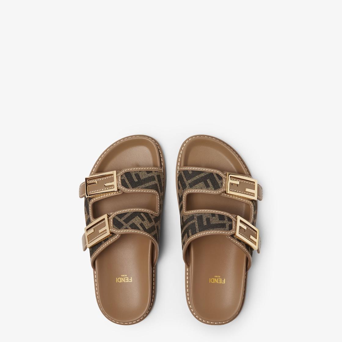 Fendi FeelBrown FF fabric slides Product Image