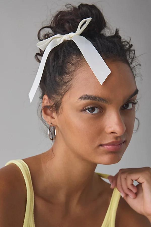 Drapey Satin Bow Hair Clip Set Womens at Urban Outfitters Product Image