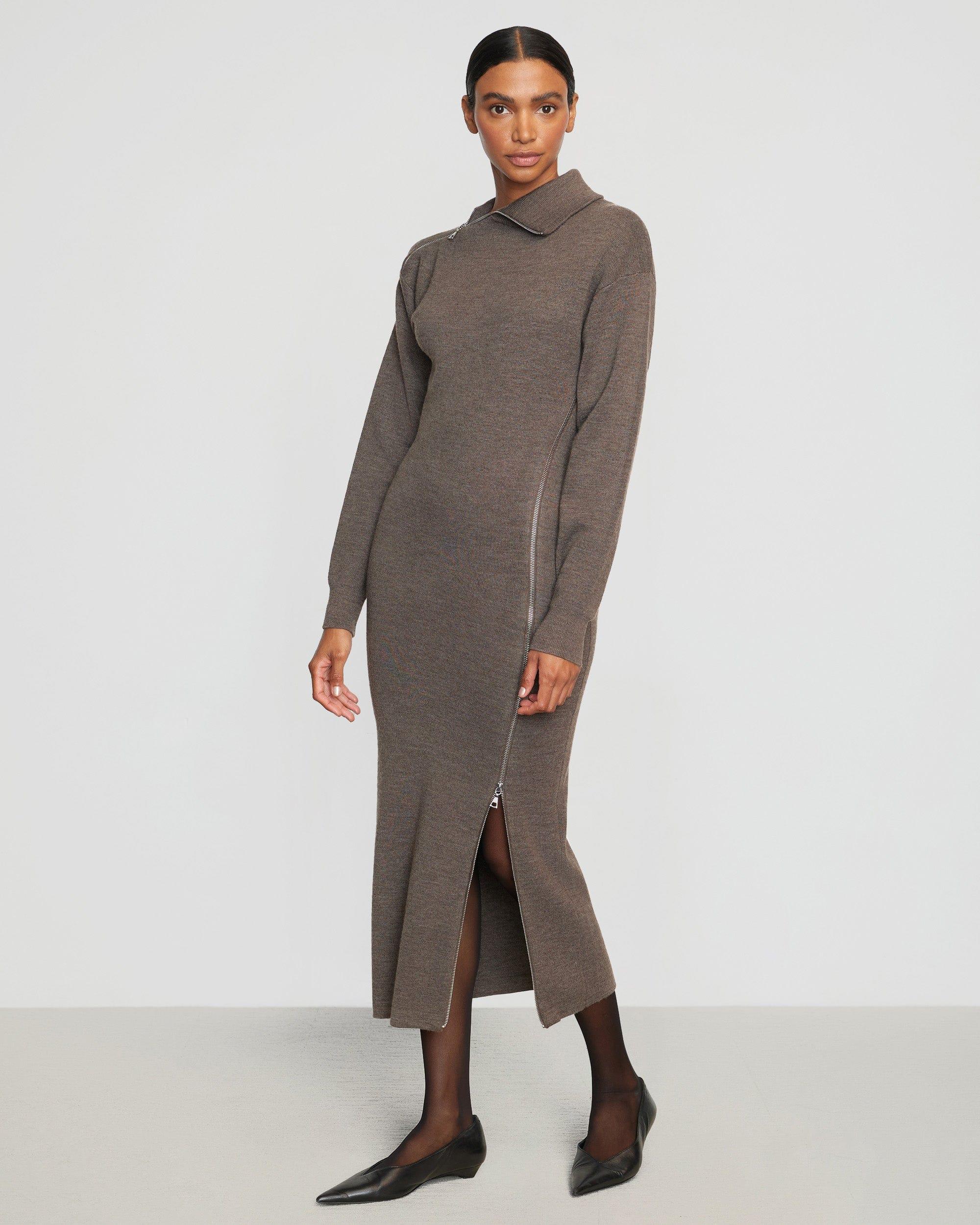 Yara Zipper Sweater Dress Product Image