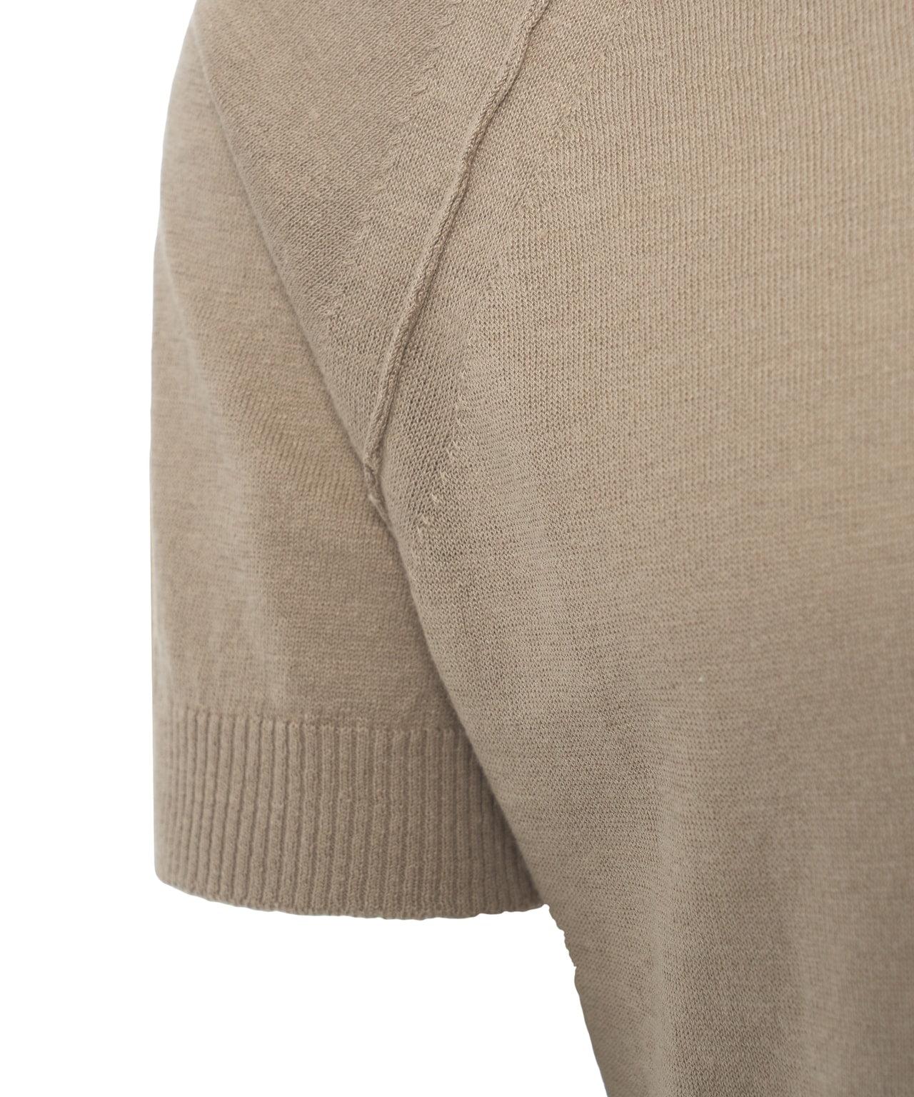 Linen blend polo shirt Product Image