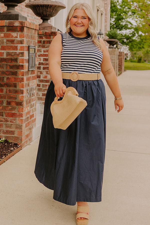 Brunch On The Pier Stripe Mid Dress Curves Product Image