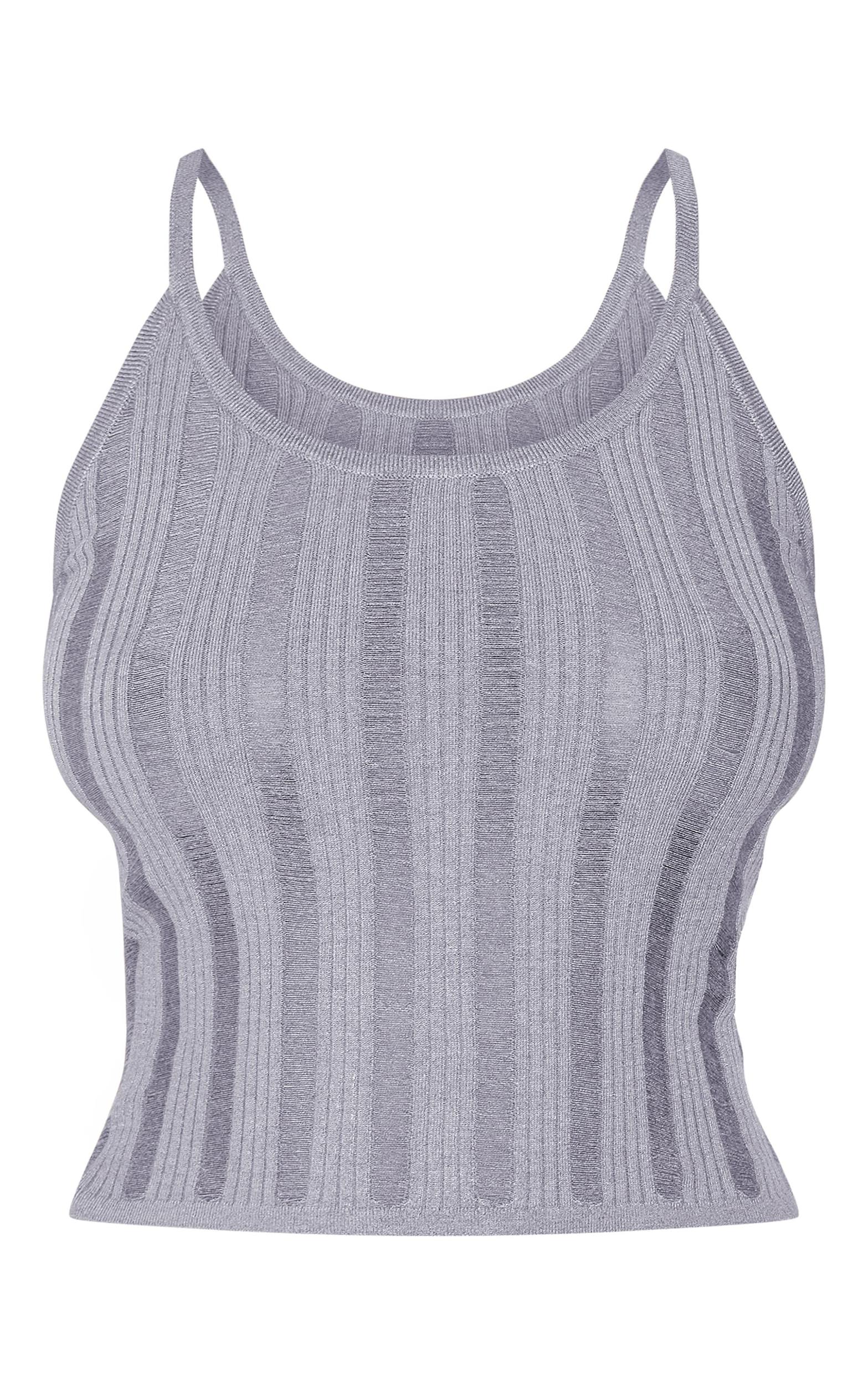 Charcoal Ladder Knit Cami Top Product Image