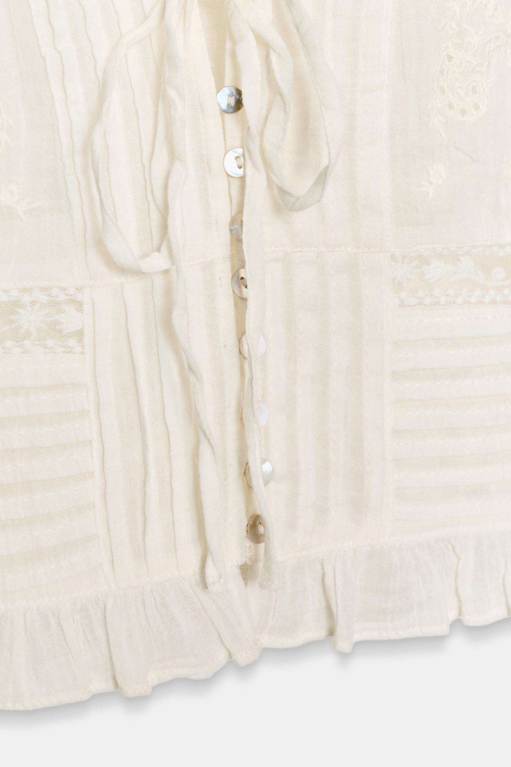 EMBROIDERED GAUZE TOP Product Image