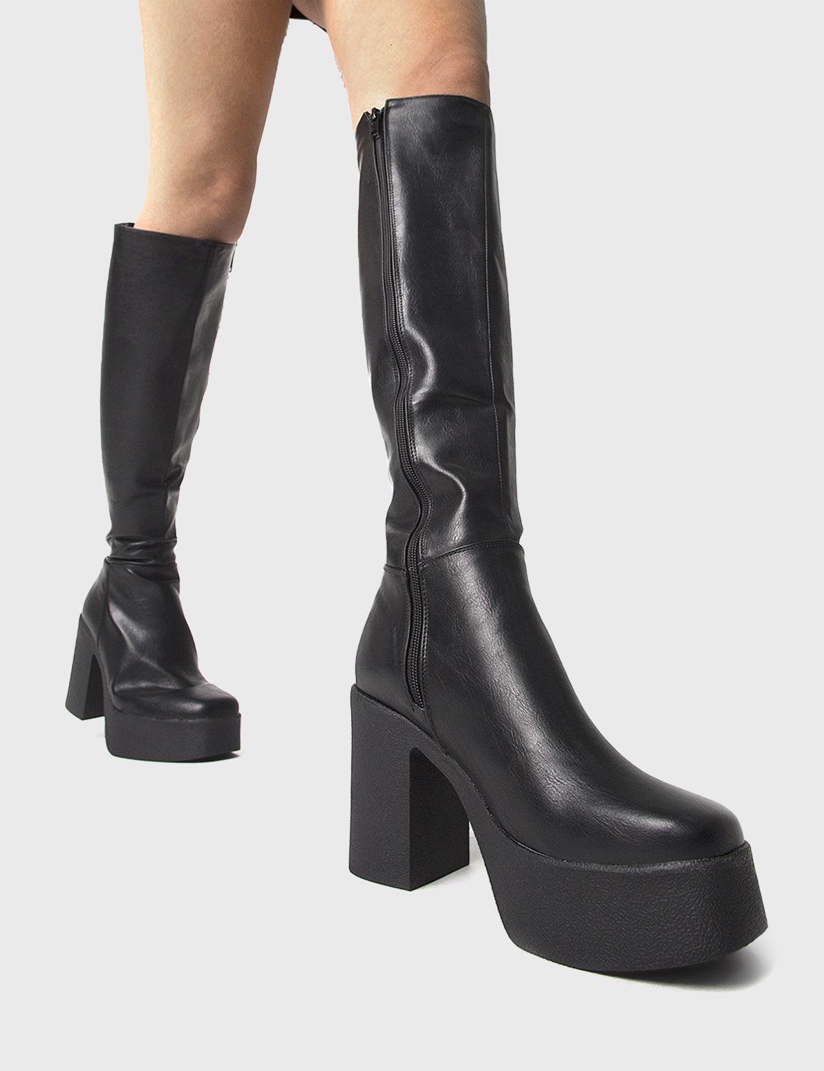 Slick Nicks Wide Calf Platform Knee High Boots Product Image