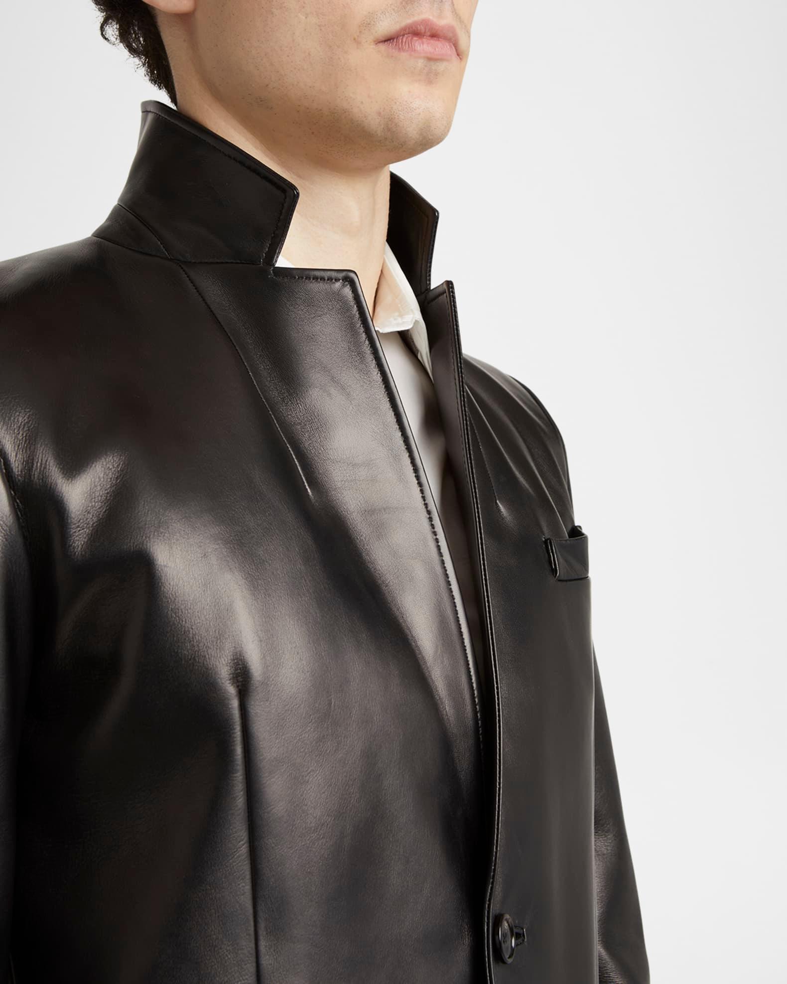 Men's Leather Two-Button Blazer Product Image