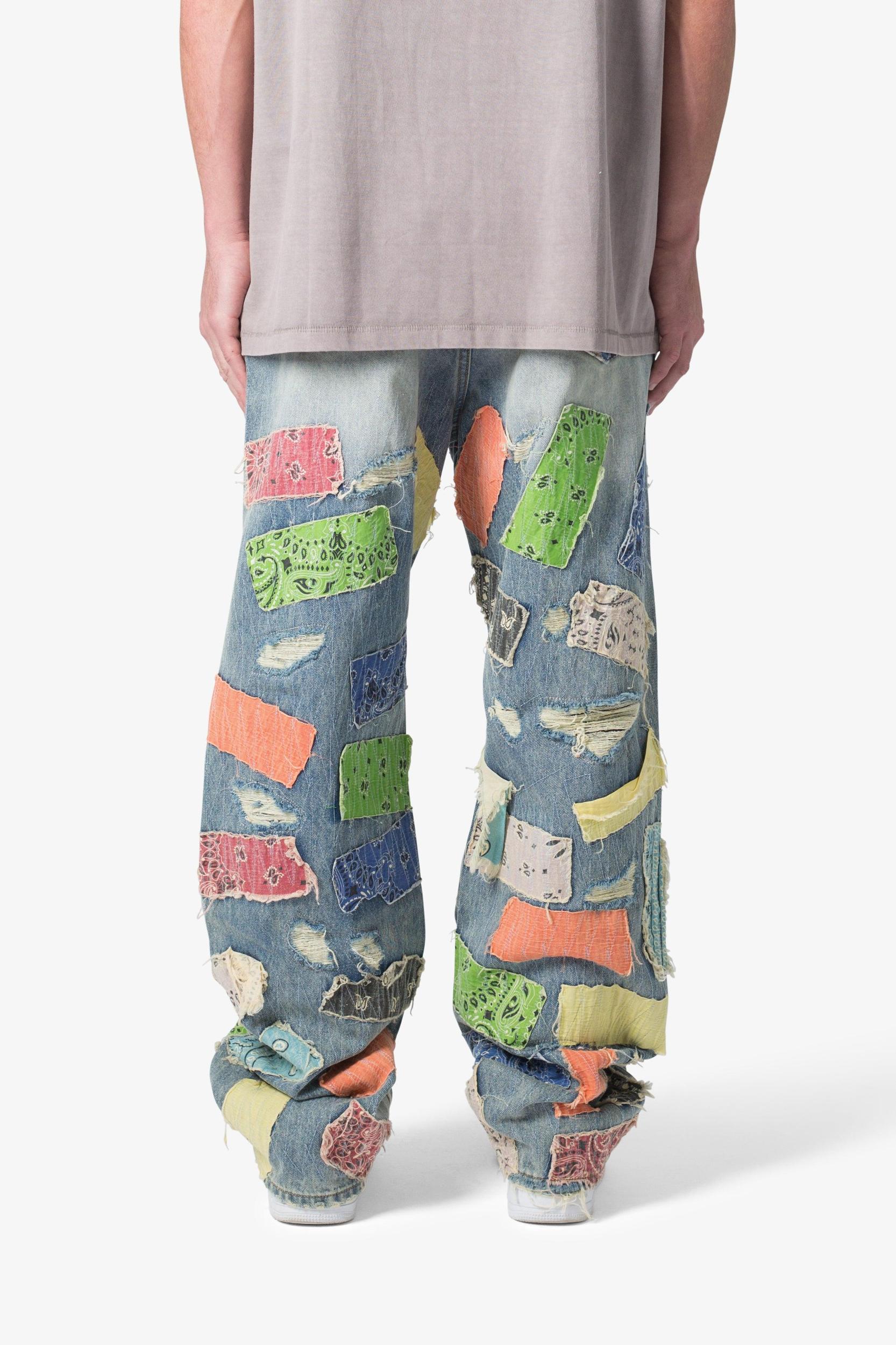 Ultra Baggy Bandana Patch Denim - Blue/Multi Product Image