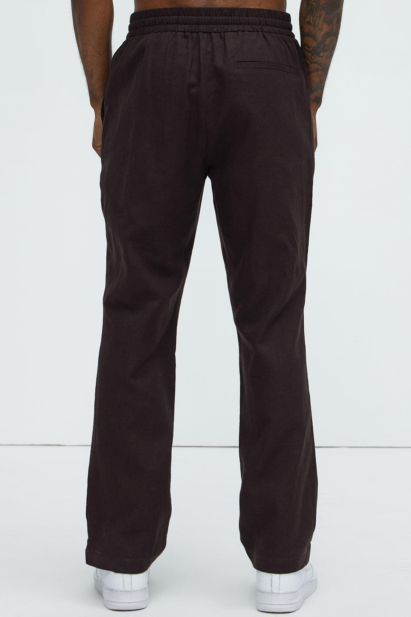 Bahamas Linen Slim Pull On Pants - Brown Product Image