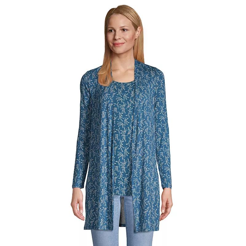 Women's Lands' End Draped Long Open-Front Cardigan,  Product Image
