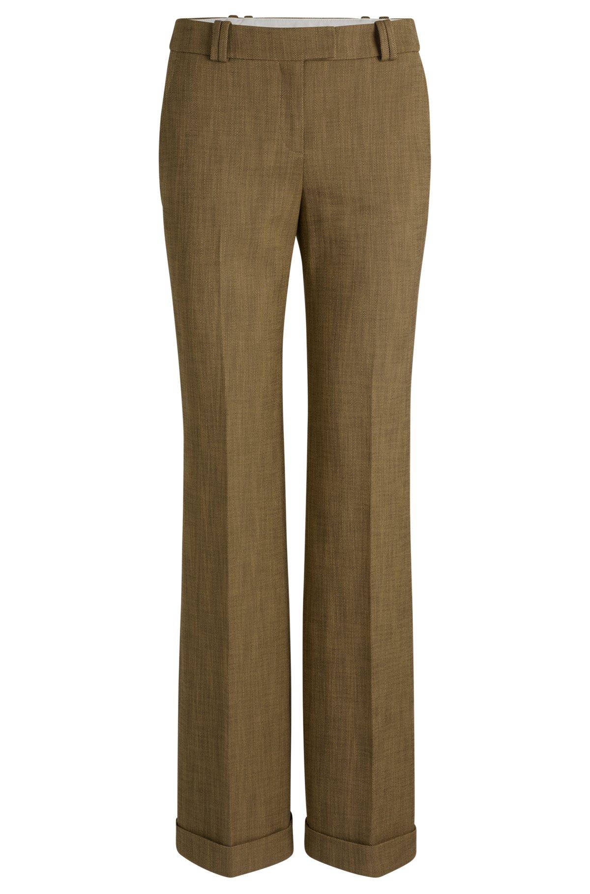 Regular-fit trousers in herringbone stretch fabric Product Image