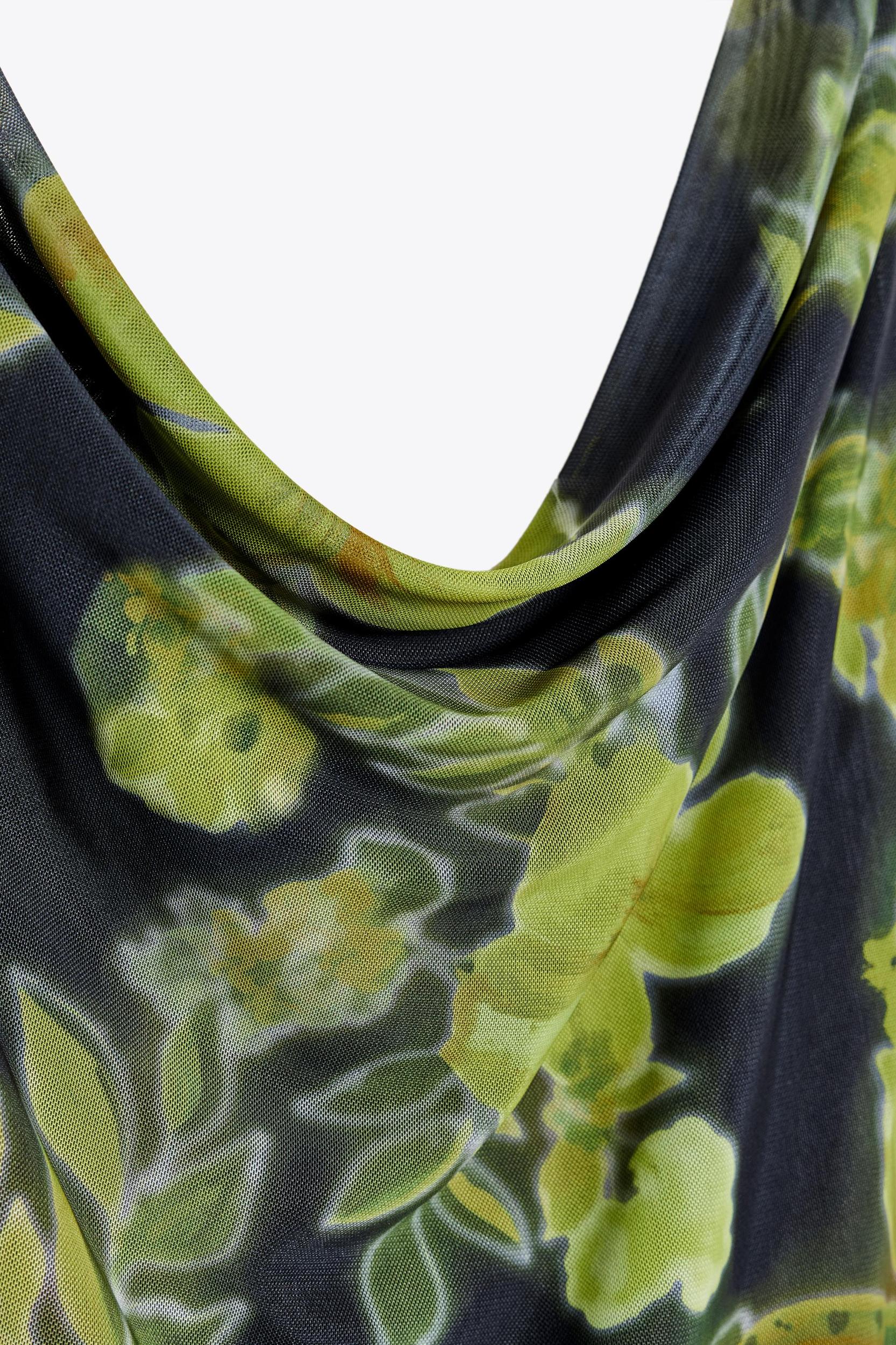 FLORAL PRINT TULLE SHORT DRESS Product Image